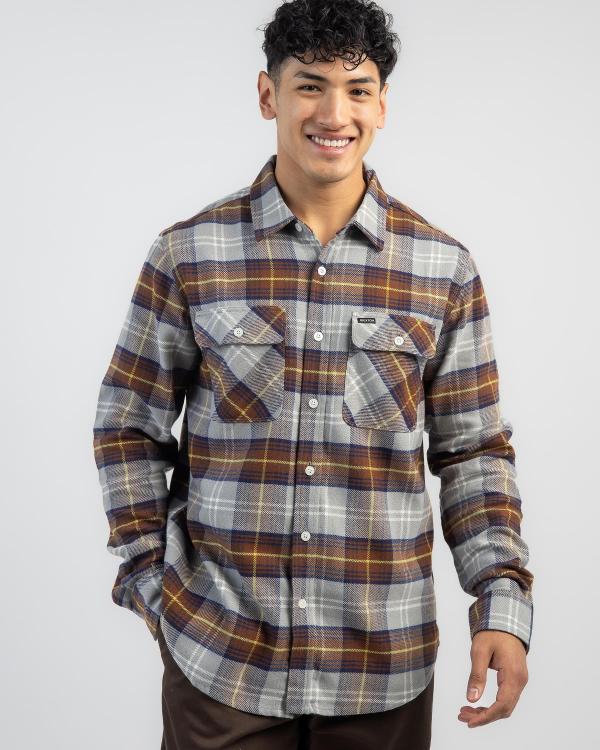 Brixton Men's Bowery Flannel Long Sleeve Shirt in Red