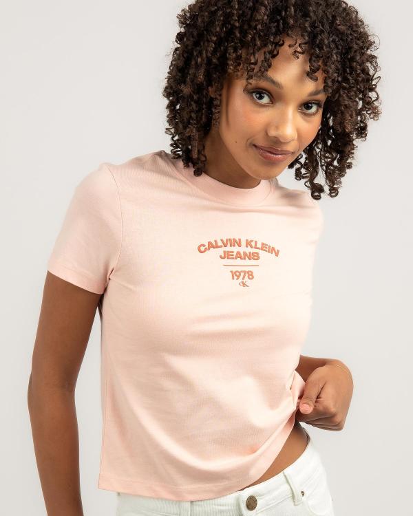 Calvin Klein Jeans Women's Varsity Logo Baby T-Shirt in Pink