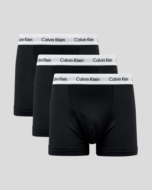 Calvin Klein Men's Cotton Stretch 3 Pack Trunks Underwear in Black
