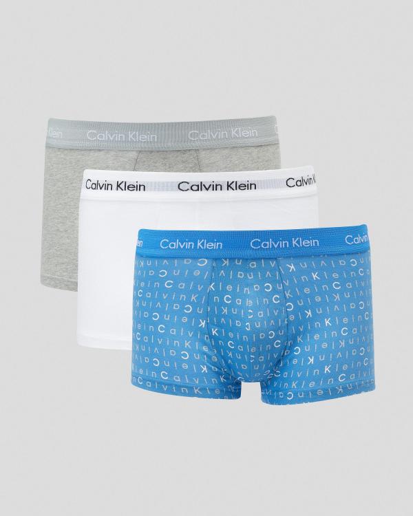Calvin Klein Men's Cotton Stretch Low Rise Trunk 3 Pack Underwear in Grey
