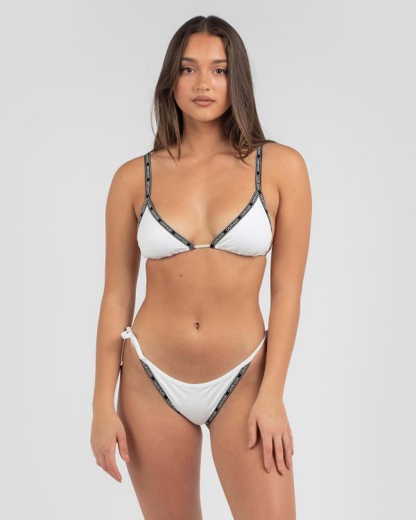 Calvin Klein Women's Core Logo Triangle Bikini Top in White