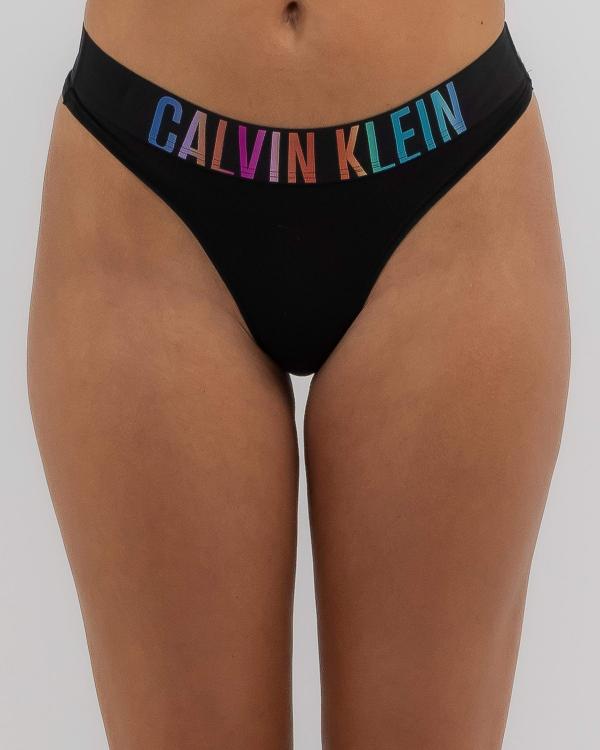 Calvin Klein Women's Intense Power Pride Cotton Thong in Black