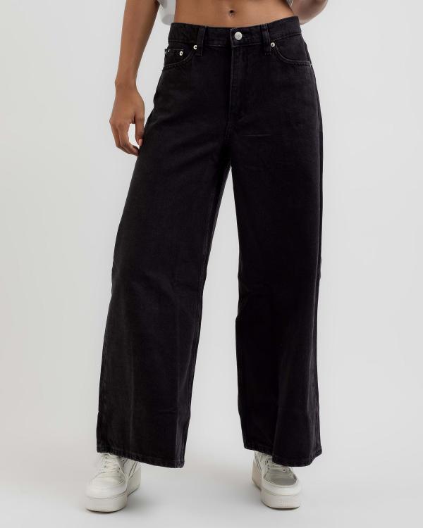 Calvin Klein Women's Low Rise Loose Jeans in Black