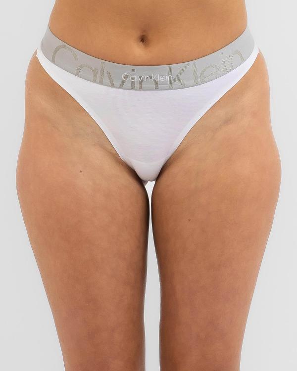 Calvin Klein Women's Monolith Cotton Thong in White