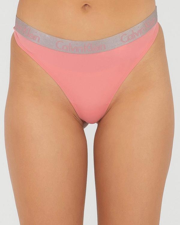Calvin Klein Women's Radiant Micro Thong in Coral