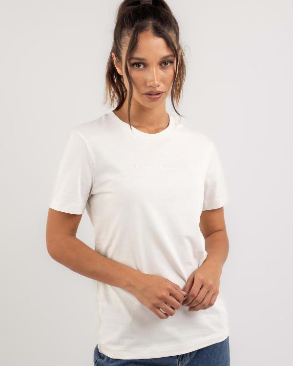 Calvin Klein Women's Shrunken Institutional T-Shirt in White