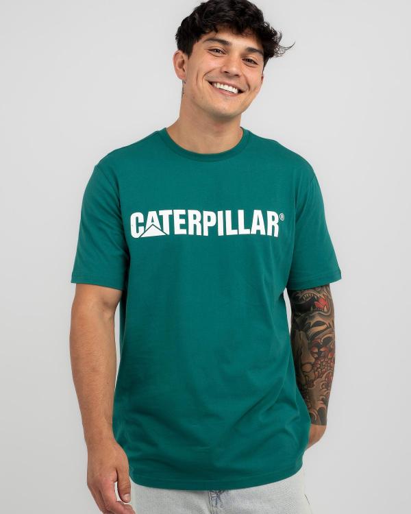 Cat Men's Erpillar Logo T-Shirt in Green