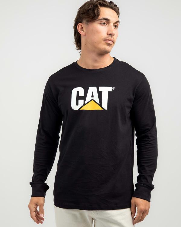 Cat Men's Logo Long Sleeve T-Shirt in Black