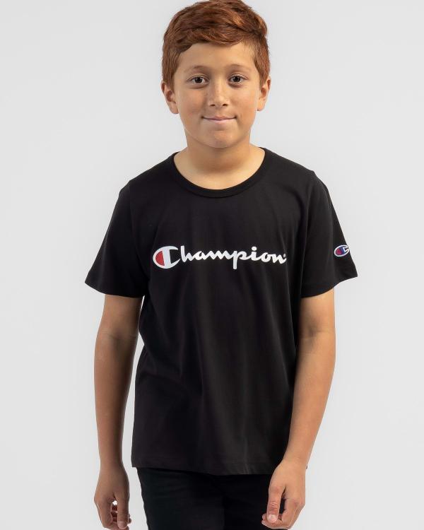 Champion Boys' Script T-Shirt in Black