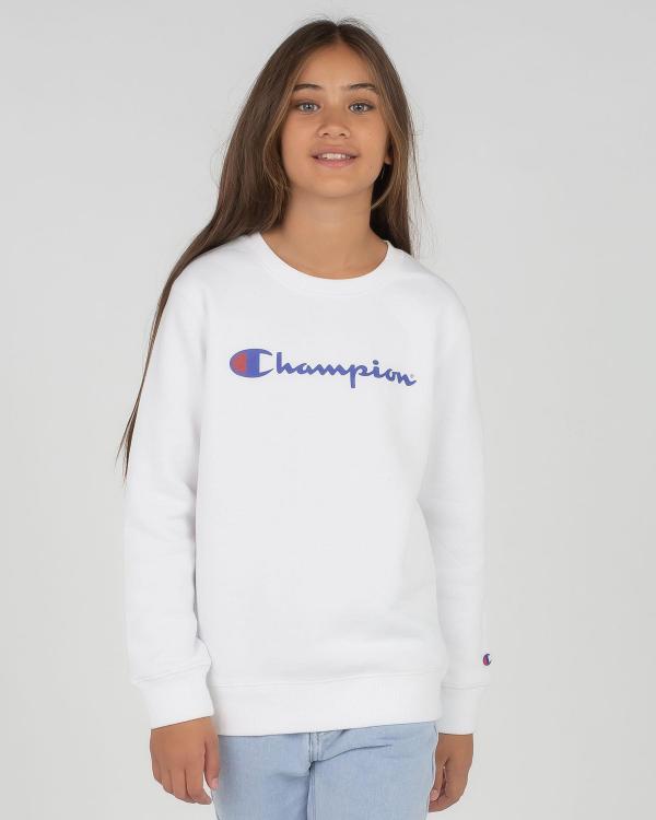 Champion Girls' Logo Sweatshirt in White