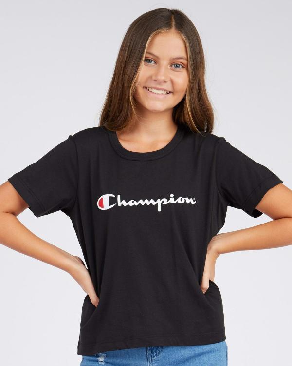 Champion Girls' Logo T-Shirt in Black