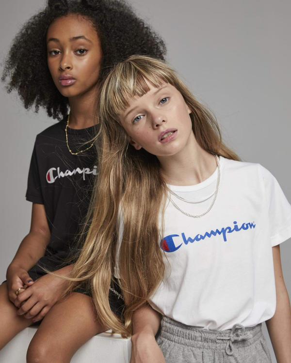 Champion Girls' Logo T-Shirt in White