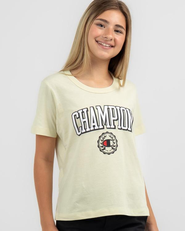 Champion Girls' Sporty Boxy T-Shirt in Yellow