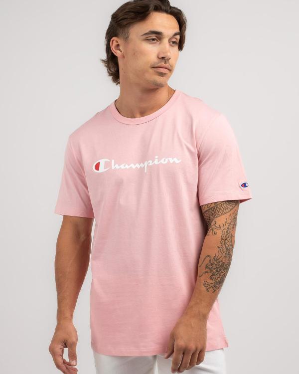 Champion Men's Logo T-Shirt in Pink