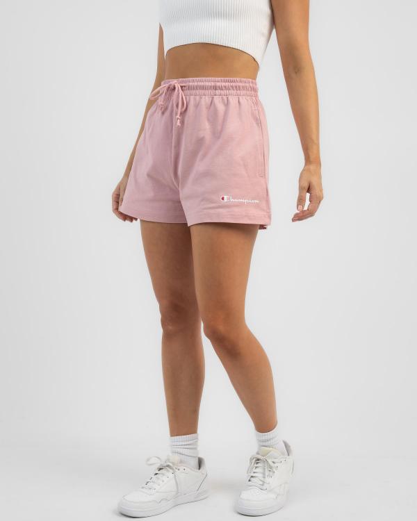 Champion Women's C Logo Shorts in Pink