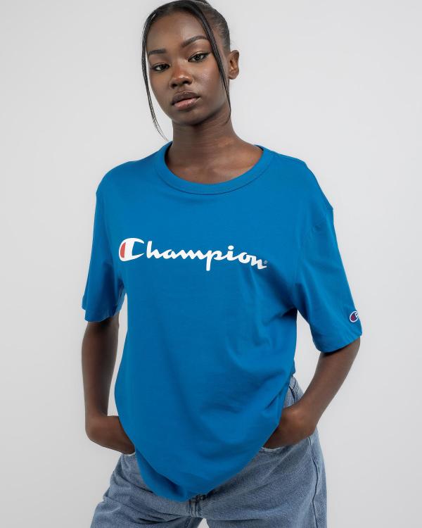 Champion Women's Logo T-Shirt in Blue