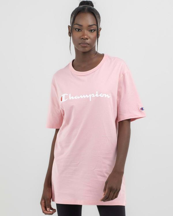 Champion Women's Logo T-Shirt in Pink