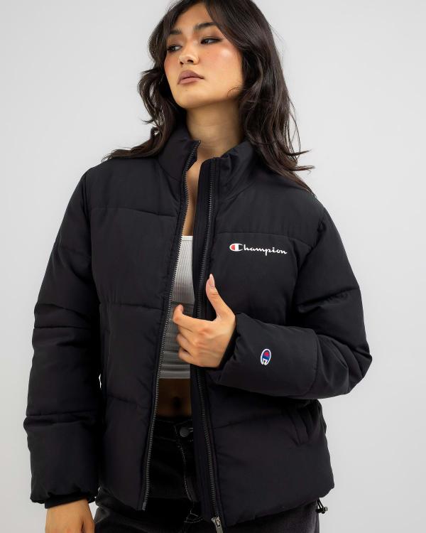 Champion Women's Rochester Athletic Puffer Jacket in Black