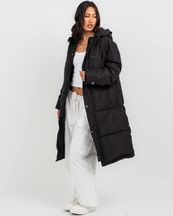 Champion Women's Rochester Long Line Hooded Puffer Jacket in Black