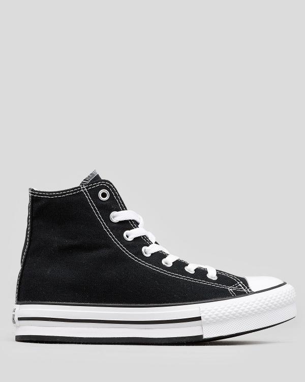 Converse Girls' Chuck Taylor Hi-Top Platform Shoes in Black