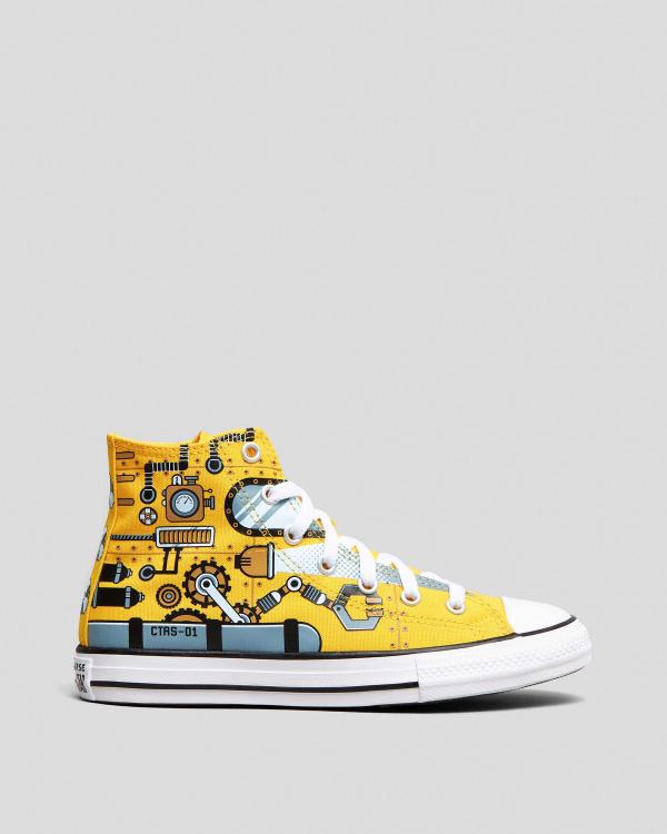 Converse Junior Boys' Ctas Hi-Top Shoes in Yellow