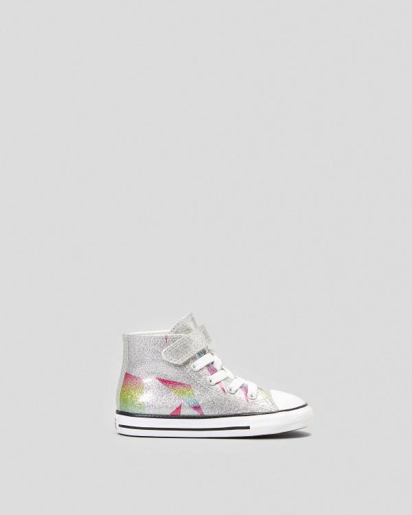 Converse Toddlers' Chuck Taylor All Star Easy-On Prism Glitter Shoes in Silver