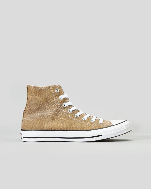 Converse Women's Chuck Taylor All Star Washed Canvas Hi-Top Shoes in Natural