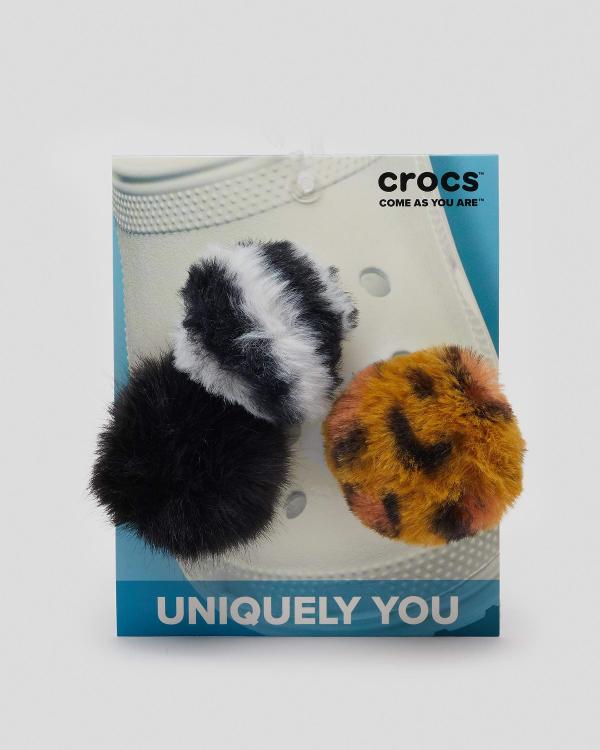 Crocs Girl's Animal Puff Ball Jibbitz 3 Pack