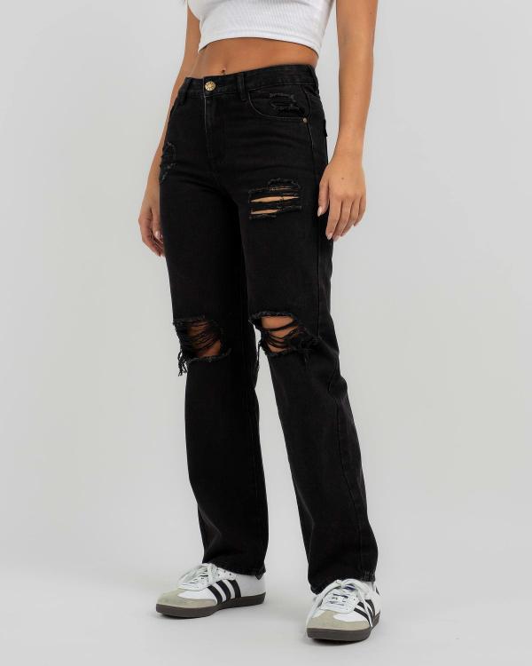 DESU Women's Hudson Ripped Jeans in Black