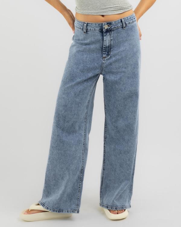 DESU Women's Jaxon Wide Leg Jeans in Blue