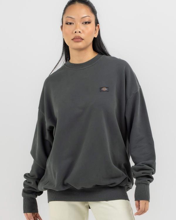 Dickies Women's Classic Label Heavy Crew Sweater in Grey