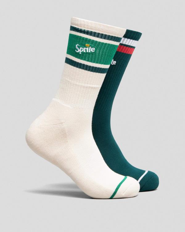 FOOT-IES Men's Sprite 80S Logo Sneaker Socks 2 Pack in Green