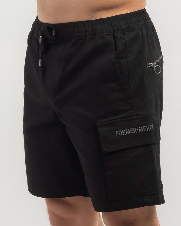 Former Men's Cargo Prayer Elastic Shorts in Black