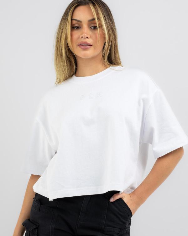 Fox Women's Wordmark Os Crop T-Shirt in White