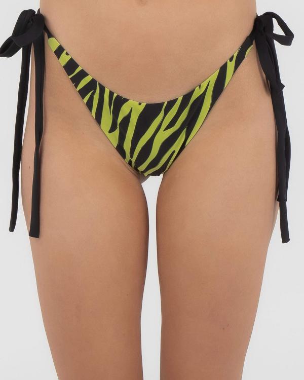 GUESS Women's Pop Zebra Bikini Bottom in Green