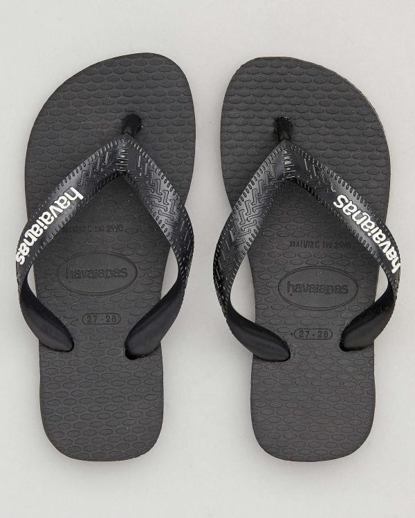 Havaianas Boy's Kids' Logo Thongs Shoes in Black