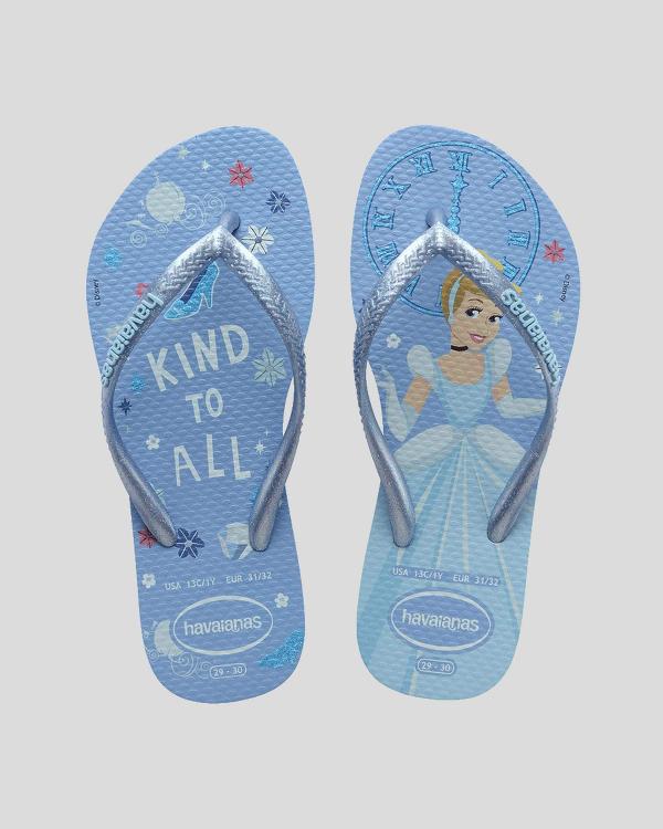 Havaianas Girl's Kids' Slim Princess Cinderella Thongs Shoes in Blue