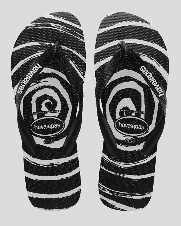 Havaianas Men's Top Whirl Print Thongs in Black