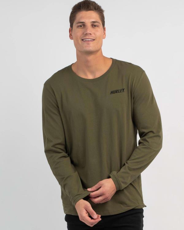 Hurley Men's Everyday Wash Double Fastlane Long Sleeve T-Shirt in Green