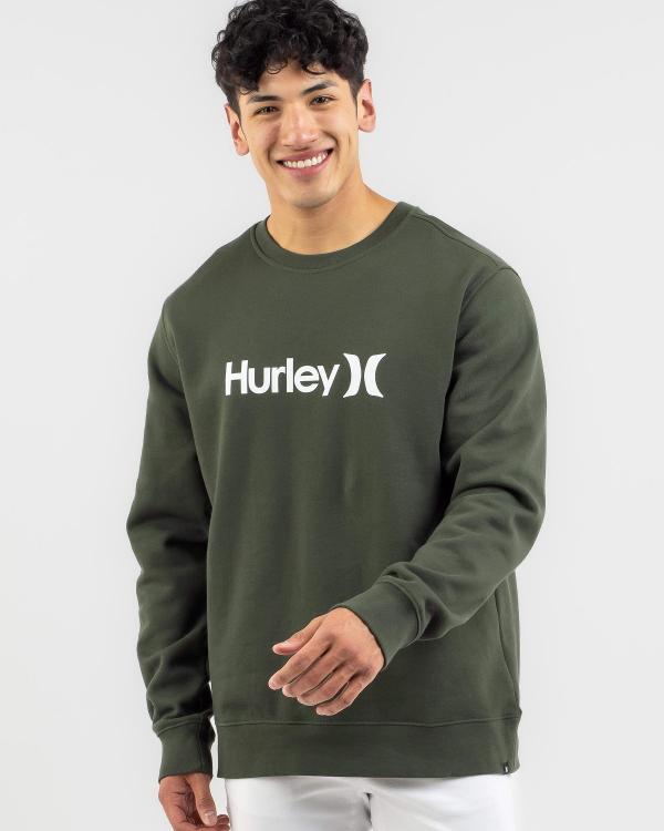 Hurley Men's O & o Seasonal Crew Neck Sweatshirt in Green