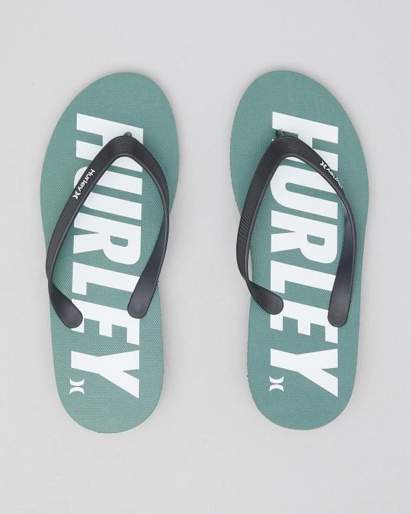Hurley Men's One And Only Fastlane Thongs in Green