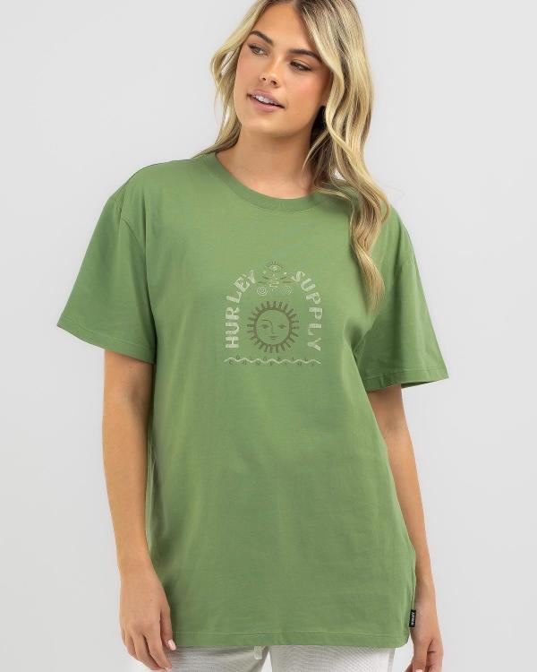 Hurley Women's Golden T-Shirt in Green
