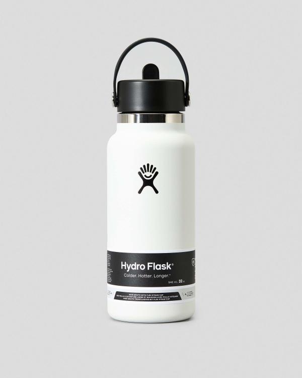 Hydro Flask 32Oz Wide Mouth With Flex Straw Cap in White