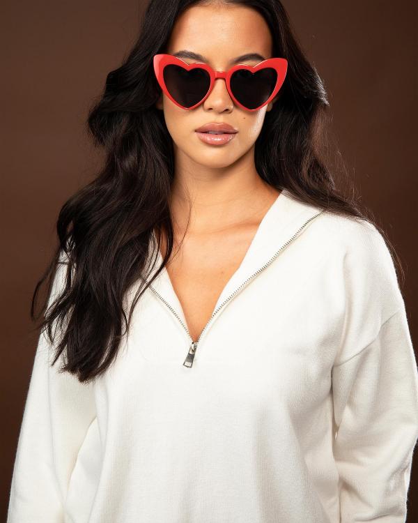 Indie Eyewear Women's Hearts Sunglasses in Red