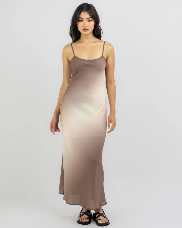 Into Fashions Women's Hazel Maxi Dress in Brown