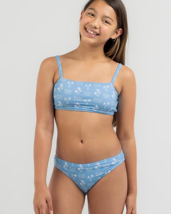 Kaiami Girls' Madelyn Bandeau Bikini Set in Blue