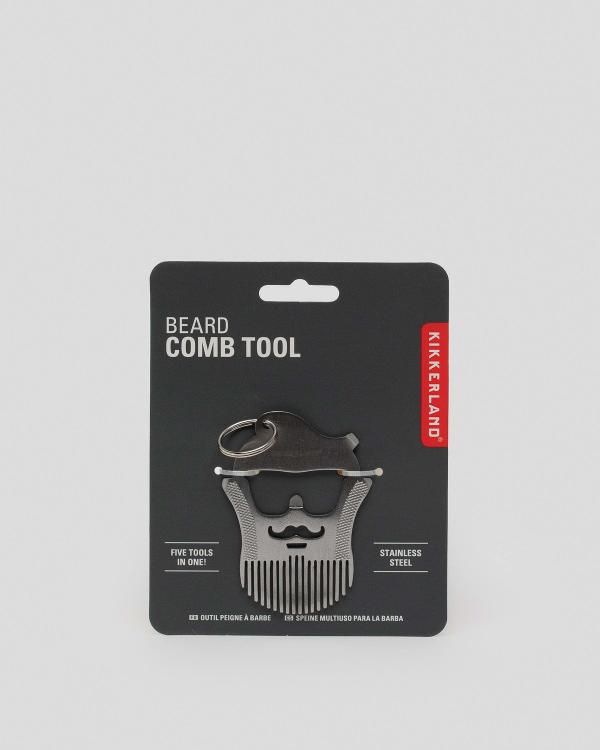 Kikkerland Men's Beard Comb Tool in Silver