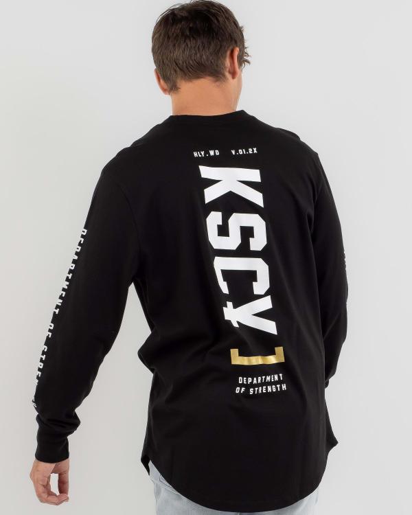 Kiss Chacey Men's Tocayo Dual Curved Long Sleeve T-Shirt in Black
