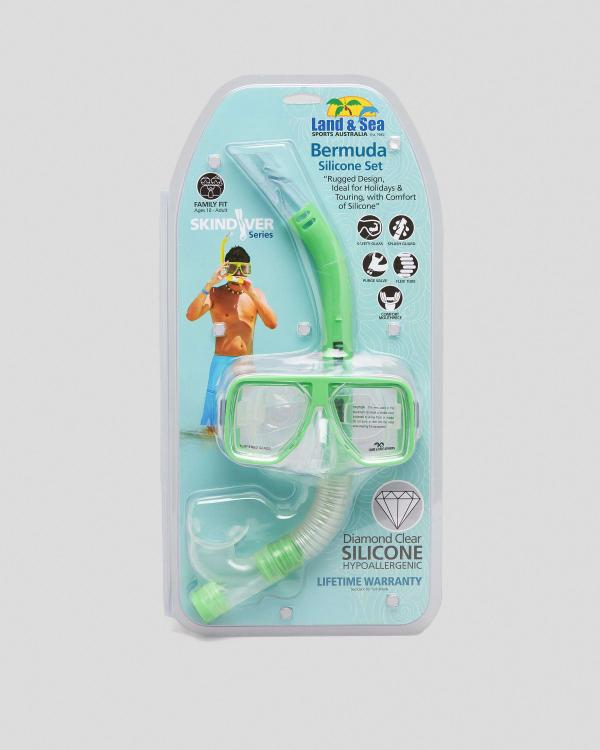 Land & Sea Sports Bermuda Mask & Snorkel Set in Green