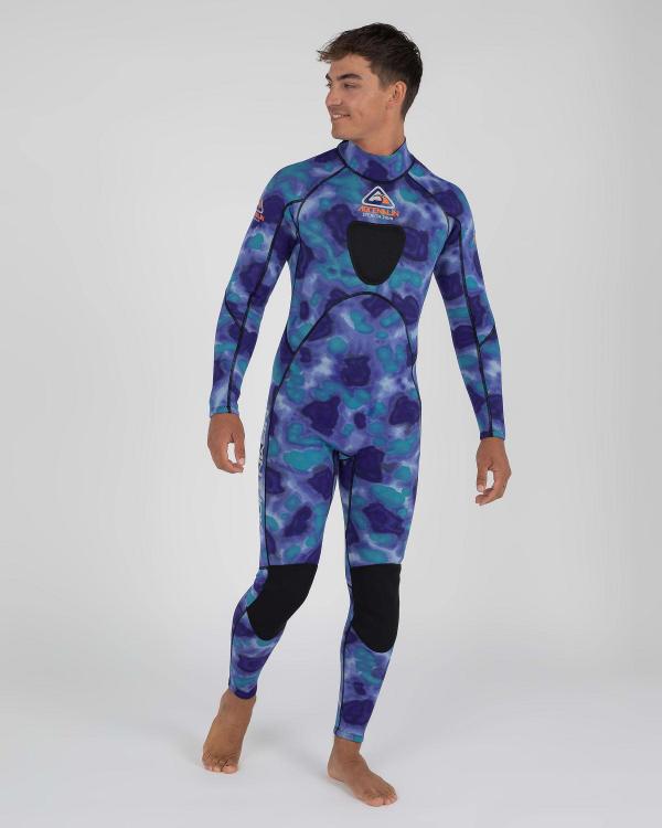 Land & Sea Sports Men's Adrenalin Camo Stealth Long Sleeve Steamer Wetsuit in Blue